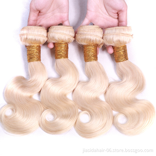 Body Wave 613 Blond Color Weave Raw Mink Brazilian Bundles Cuticle Aligned Virgin Human Hair Extension